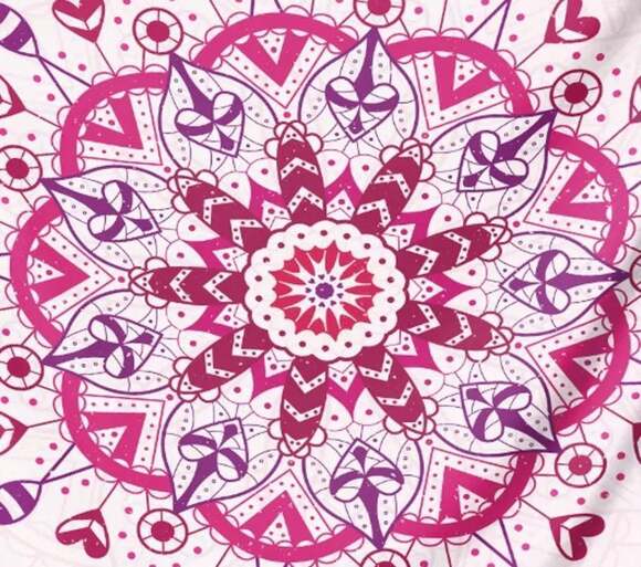 Mandala Tapestry Wall Decor In Pink - Picture 4 of 5